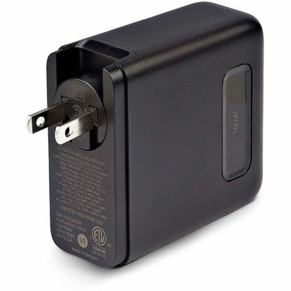 Chargeur mural USB-C 100 W StarTech.com, 2 x USB-C, 2 x USB-A, adaptateur secteur portable GaN à charge rapide, PD 3.0, câble USB-C vers USB-C de 1,8 m 2210GCN-WALL-CHARGER