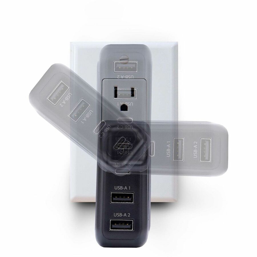 Chargeur mural USB-C 100 W StarTech.com, 2 x USB-C, 2 x USB-A, adaptateur secteur portable GaN à charge rapide, PD 3.0, câble USB-C vers USB-C de 1,8 m 2210GCN-WALL-CHARGER