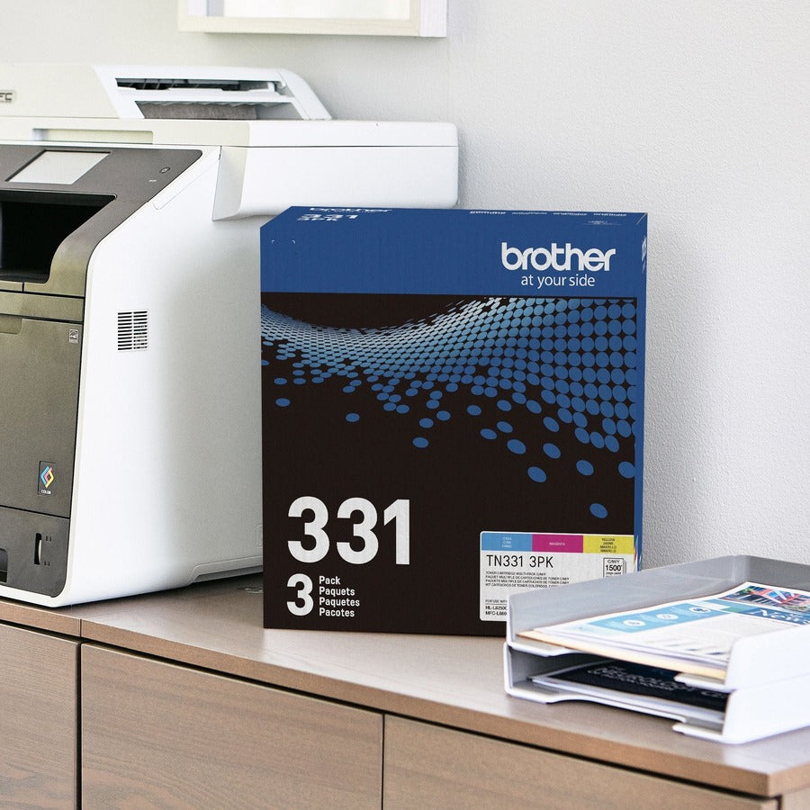 Cartouche de toner laser d'origine Brother TN331 à rendement standard - Multipack - Cyan, Magenta, Jaune - 3 / Boîte TN331 3PK