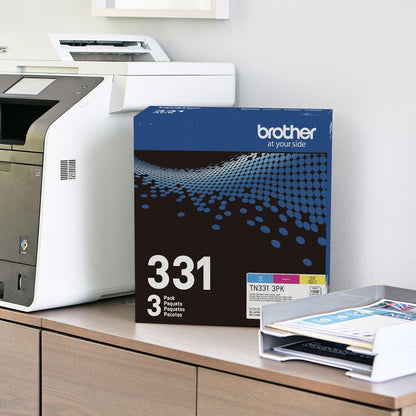 Cartouche de toner laser d'origine Brother TN331 à rendement standard - Multipack - Cyan, Magenta, Jaune - 3 / Boîte TN331 3PK