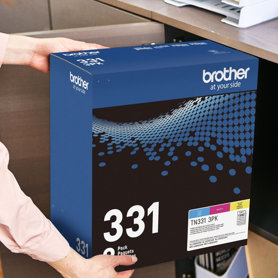 Cartouche de toner laser d'origine Brother TN331 à rendement standard - Multipack - Cyan, Magenta, Jaune - 3 / Boîte TN331 3PK
