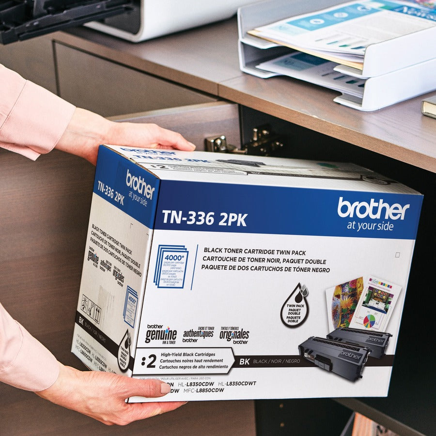 Brother TN336 Original High Yield Laser Toner Cartridge - Twin-pack - Black - 2 / Box TN336 2PK