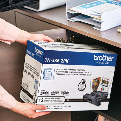 Brother TN336 Original High Yield Laser Toner Cartridge - Twin-pack - Black - 2 / Box TN336 2PK