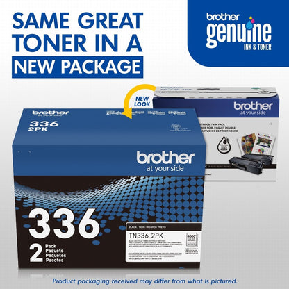 Brother TN336 Original High Yield Laser Toner Cartridge - Twin-pack - Black - 2 / Box TN336 2PK