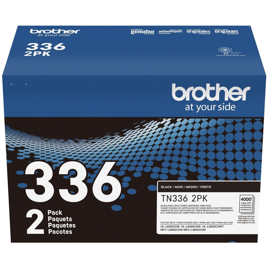 Brother TN336 Original High Yield Laser Toner Cartridge - Twin-pack - Black - 2 / Box TN336 2PK