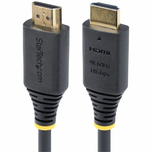 Câble HDMI haute vitesse certifié StarTech.com de 1,8 m (6 pi), 4K 60 Hz/1440p 144 Hz, 18 Gbit/s, cordon HDMI 2.0 UHD, gaine TPE HDMI2-CABLE-4K60-6F