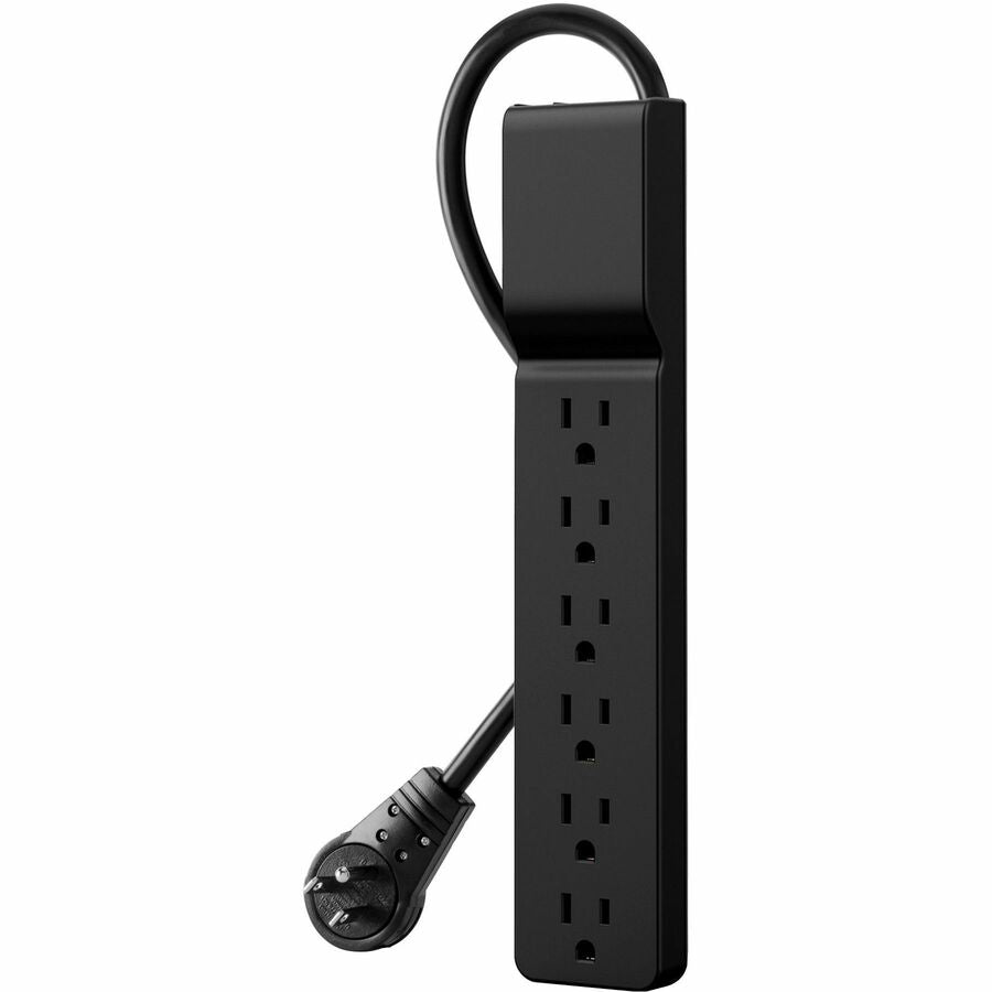 Parasurtenseur Belkin à 6 prises - Cordon de 6 pieds - Fiche rotative - 600 joules - Noir BSE600-06BLK-WM