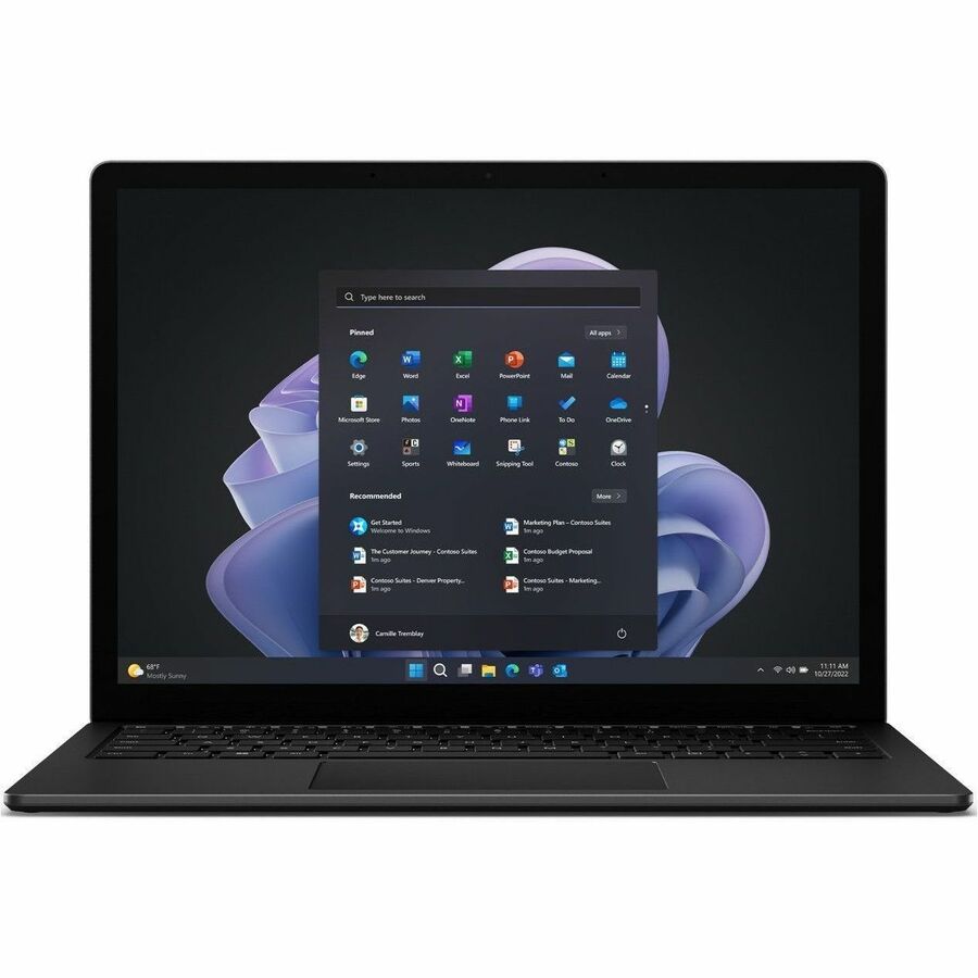 Ordinateur portable Microsoft Surface Laptop 5 13,5" à écran tactile - Intel Core i7 12e génération i7-1255U - Plateforme Intel Evo - 16 Go - SSD 512 Go - Clavier anglais, français - Noir mat RBH-00027