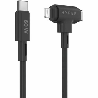 Câble hybride en silicone USB-C et Lightning Targus HyperJuice (1,5 m/5 pi) - Noir HJ4010BKGL