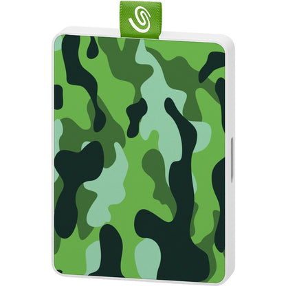 Disque SSD portable Seagate One Touch STJE500407 500 Go - Externe - Vert camouflage STJE500407