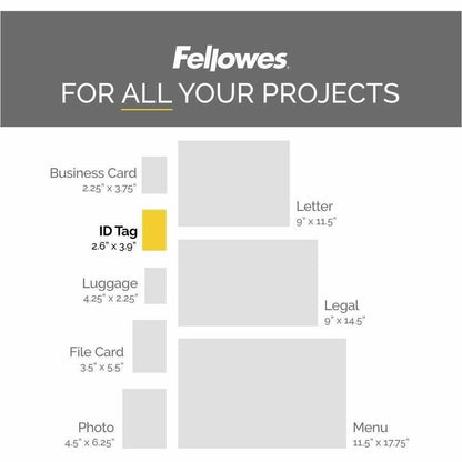 Fellowes Glossy Pouches - ID Tag not punched, 5 mil, 25 pack 52007