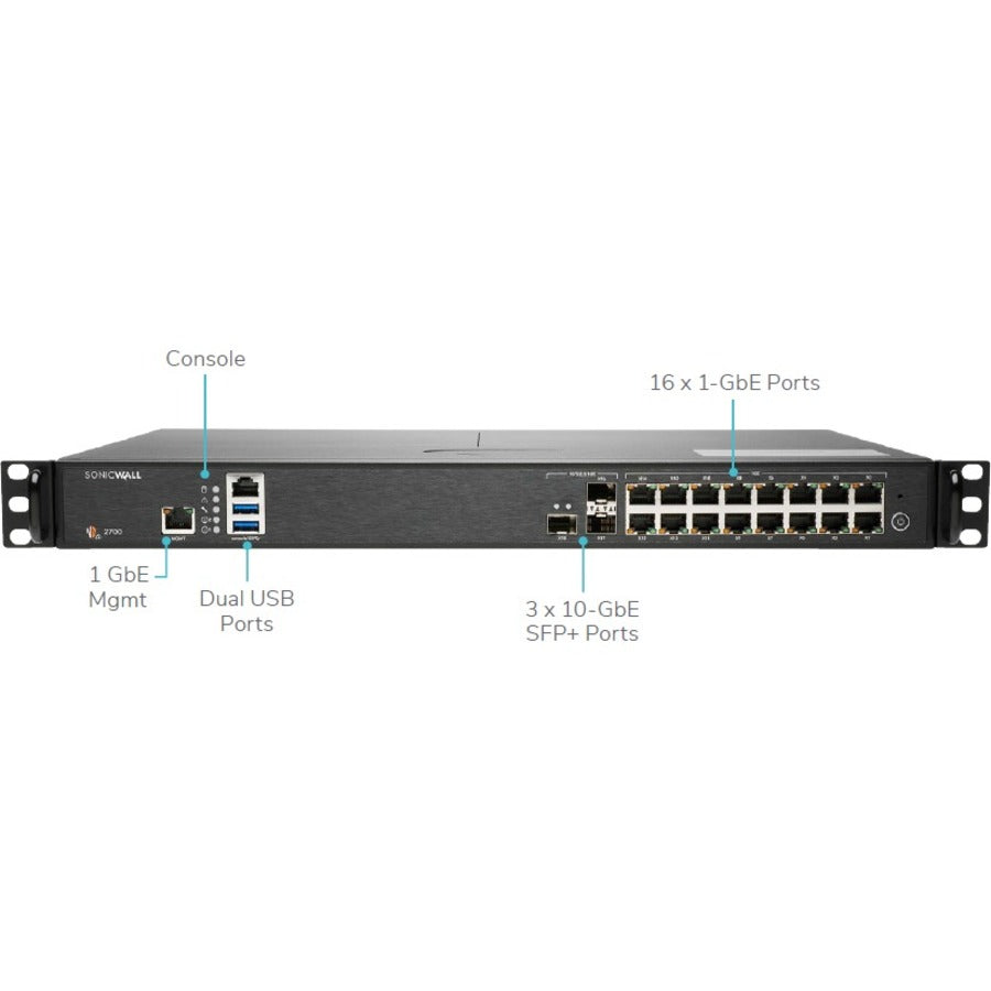 Dispositif de sécurité réseau/pare-feu SonicWall NSA 2700 02-SSC-8658