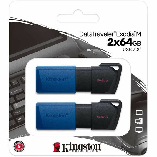 Clé USB 3.2 Kingston DataTraveler Exodia M 64 Go (1ère génération) DTXM/64 Go-2PCR