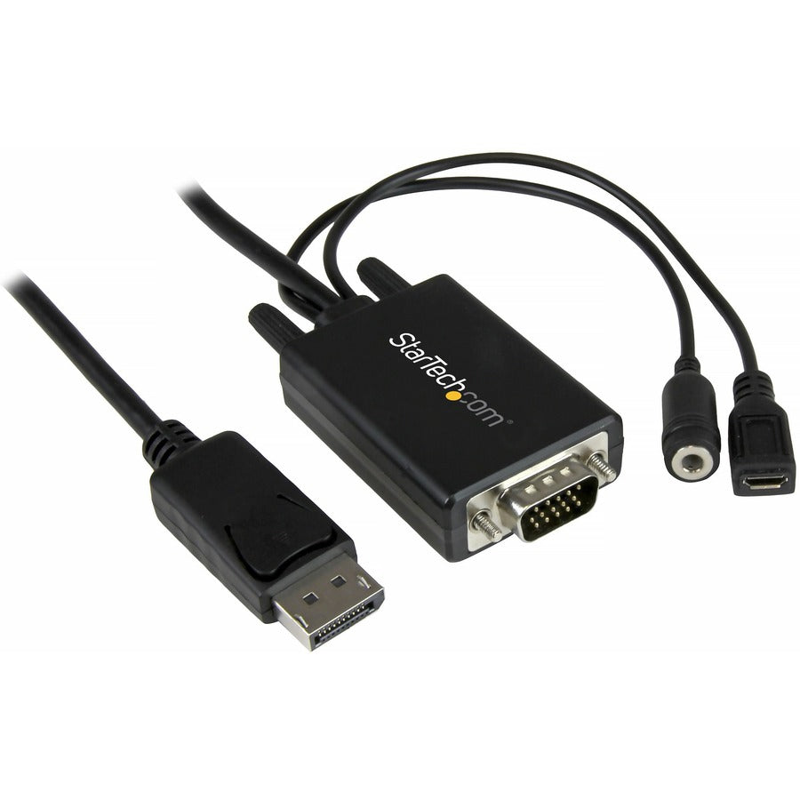 StarTech.com Câble adaptateur DisplayPort vers VGA avec audio de 3 m - Convertisseur DP vers VGA - 1920 x 1200 DP2VGAAMM3M