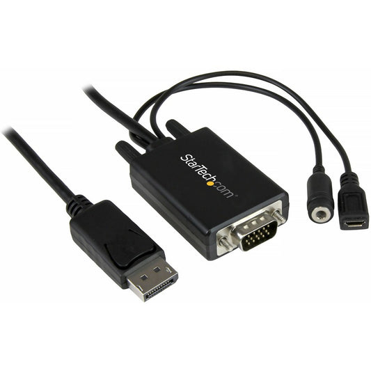 StarTech.com Câble adaptateur DisplayPort vers VGA avec audio de 3 m - Convertisseur DP vers VGA - 1920 x 1200 DP2VGAAMM3M