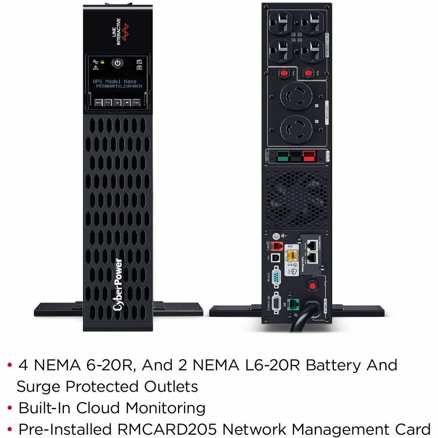CyberPower Nouvel onduleur Smart App Sinewave PR3000RTXL2UHVACN 3000 VA Onduleur convertible tour/rack PR3000RTXL2UHVACN
