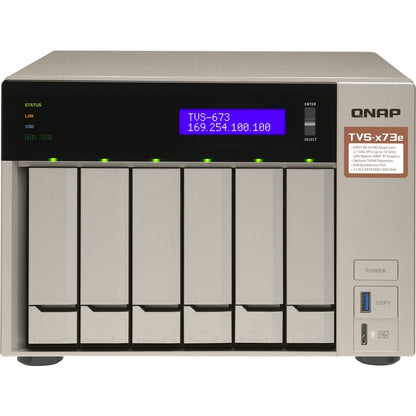 NAS QNAP puissant avec APU AMD RX-421BD Quad-Core et évolutivité PCIe TVS-673e-8G-US