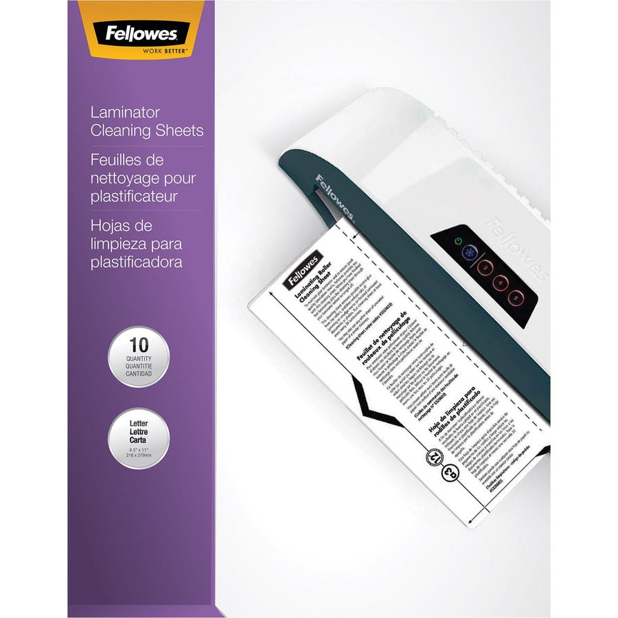 Feuilles de nettoyage pour plastifieuse Fellowes, lot de 10, 5320603