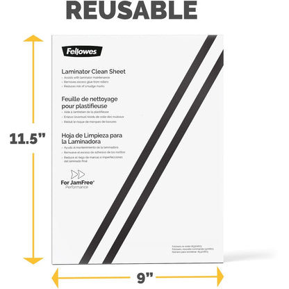 Feuilles de nettoyage pour plastifieuse Fellowes, lot de 10, 5320603