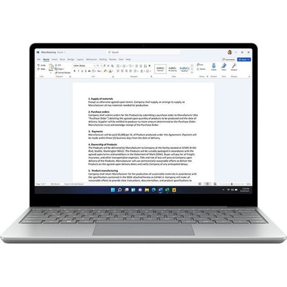 Ordinateur portable Microsoft Surface Laptop Go 2 12,4" à écran tactile - Intel Core i5 11e génération i5-1135G7 - 8 Go - SSD 256 Go - Platinum 8QF-00023