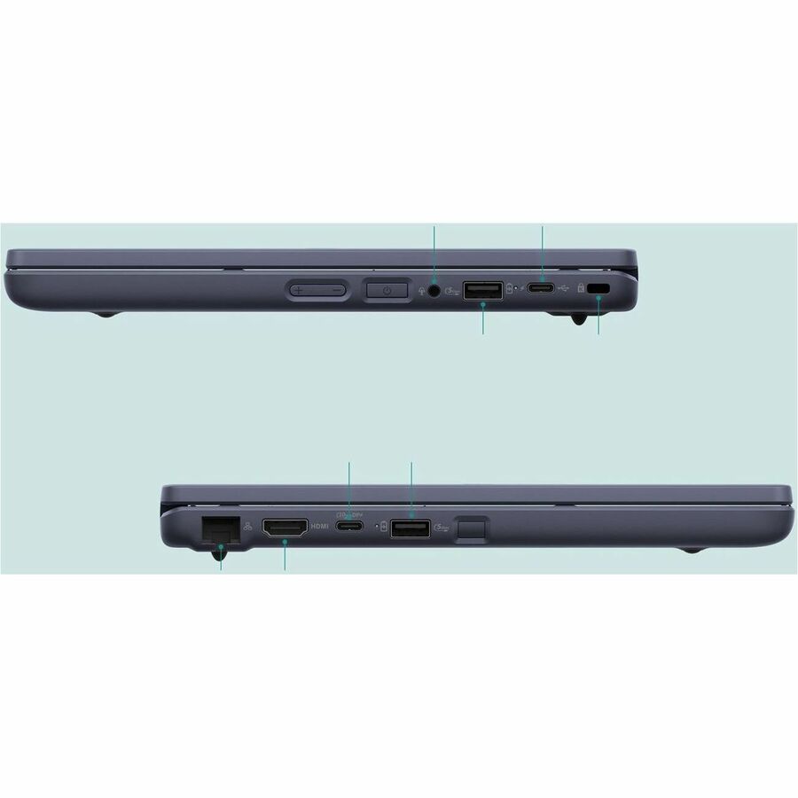 Ordinateur portable robuste à écran tactile Asus BR1204C BR1204CGA-EN21T-CA 12,2" - WUXGA - Intel N-Series N200 - 8 Go - SSD 128 Go - Gris minéral BR1204CGA-EN21T-CA