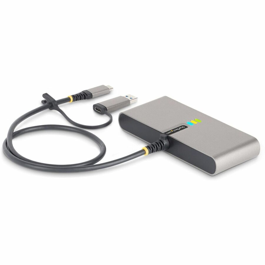 StarTech.com Hub USB-C à 2 ports avec Ethernet Gb et série RS232 FTDI, clé USB-C vers USB-A connectée, pass-through PD 100 W, 2 x USB-A 5 Gbit/s 5G2A1SGBB-USB-C-HUB
