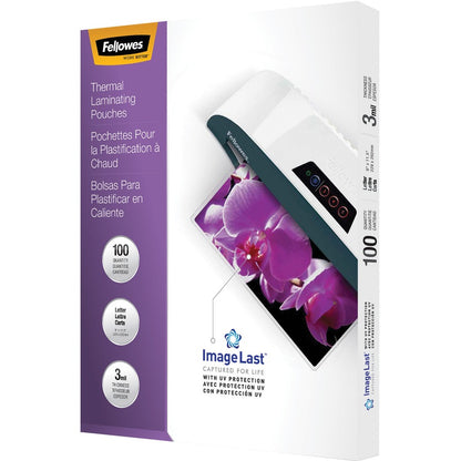Pochettes de plastification thermique Fellowes - ImageLast™, sans bourrage, lettre, 3 mil, paquet de 100 52454