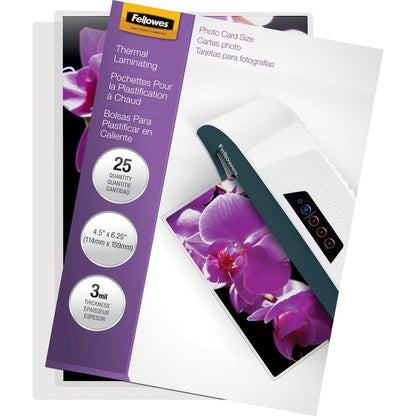 Pochettes de plastification thermique brillantes pour cartes photo Fellowes 5208301