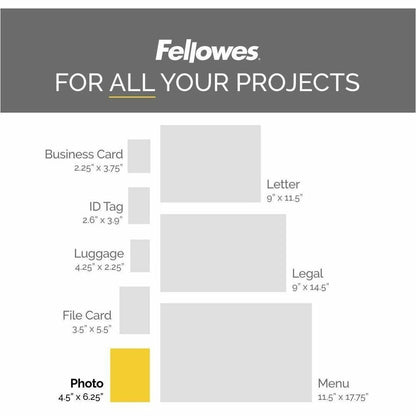 Fellowes Photo Card Glossy Thermal Laminating Pouches 52010