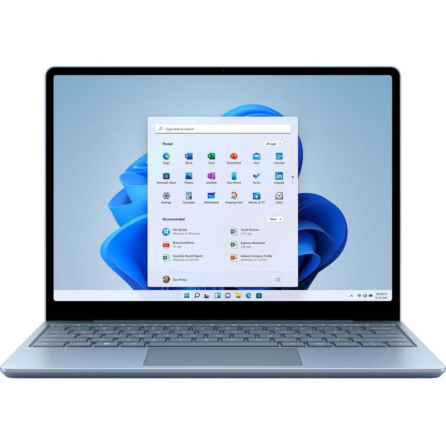 Ordinateur portable Microsoft Surface Laptop Go 2 12,4" à écran tactile - Intel Core i5 11e génération i5-1135G7 - 8 Go - SSD 128 Go - Bleu glacier 8QC-00038