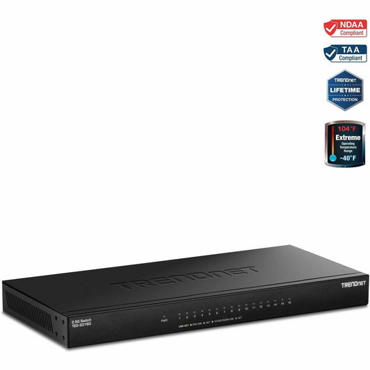 Commutateur de bureau non géré TRENDnet 16 ports 2,5G TEG-S3160