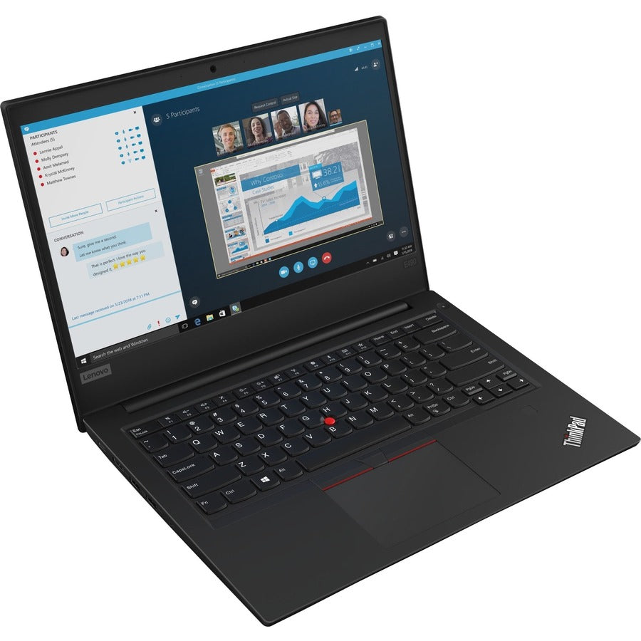 Ordinateur portable Lenovo ThinkPad E490 20N8006TUS 14" - Intel Core i3 8e génération i3-8145U - 4 Go - Disque dur 500 Go - Clavier anglais (États-Unis) - Noir 20N8006TUS