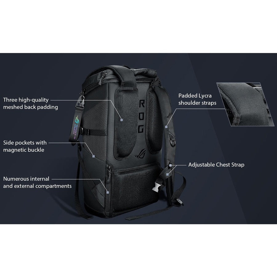 Sacoche de transport (sac à dos) Asus ROG Ranger BP2701 pour ordinateur portable 17" - Noir 90XB06L0-BBP000