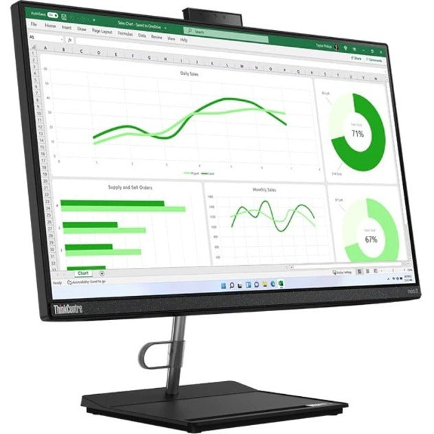 Ordinateur tout-en-un Lenovo ThinkCentre Neo 30a 12B000APUS - Intel Core i5 12e génération i5-1240P - 16 Go - SSD 512 Go - 23,8" Full HD - Ordinateur de bureau - Noir corbeau 12B000APUS