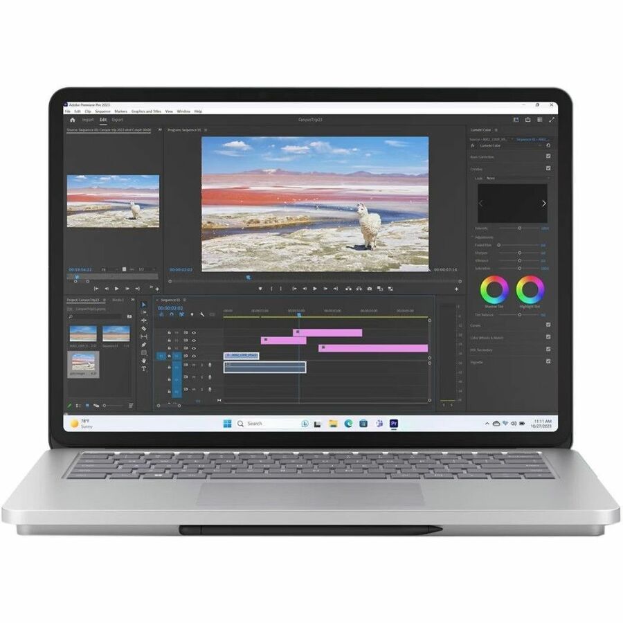 Microsoft Surface Laptop Studio 2 14,4" Écran tactile convertible (curseur flottant) Ordinateur portable 2 en 1 - Intel Core i7 - 64 Go - SSD 2 To - Clavier anglais, français - Platinum Z4H-00002