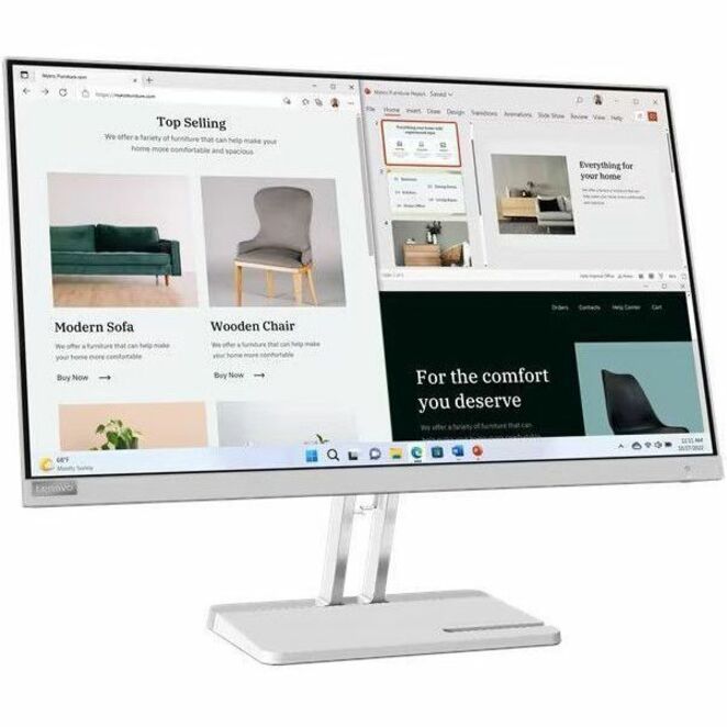 Moniteur LED Full HD Lenovo L27e-40 27" - 16:9 - Gris nuage 67ACKCC4US