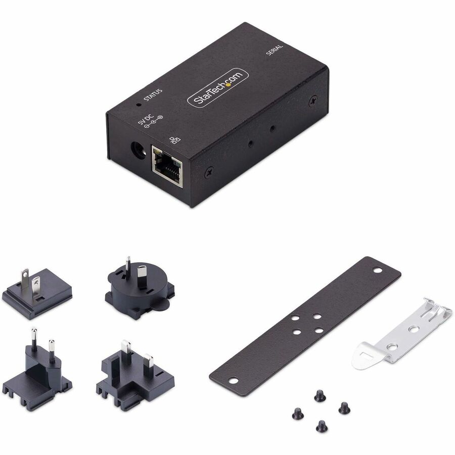 Adaptateur série vers Ethernet 1 port StarTech.com, serveur de périphériques série IP pour périphériques RS232 distants, montage mural/rail DIN, convertisseur LAN vers DB9 I13-SERIAL-ETHERNET