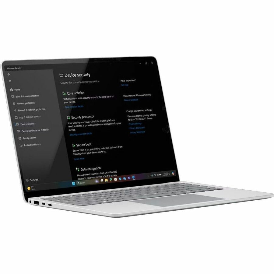 Ordinateur portable Microsoft Surface Laptop 7 13,8" à écran tactile - Qualcomm Snapdragon X Plus - 16 Go - SSD 256 Go - Clavier anglais - Platinum ZGV-00001