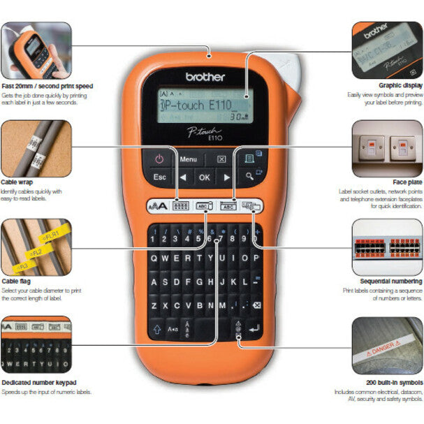 Brother PTE110VP Industrial Durable Label Maker PTE110VP