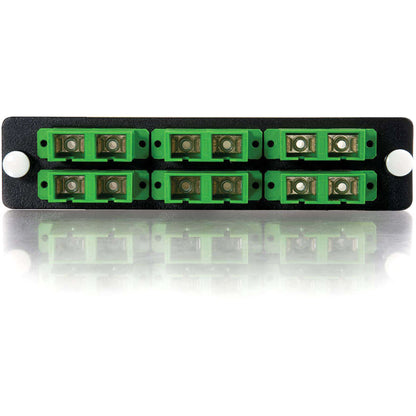 C2G Q-Series 12-Strand, SC Duplex, Zirconia Insert, SM, APC, Aqua SC Adapter Panel 31106