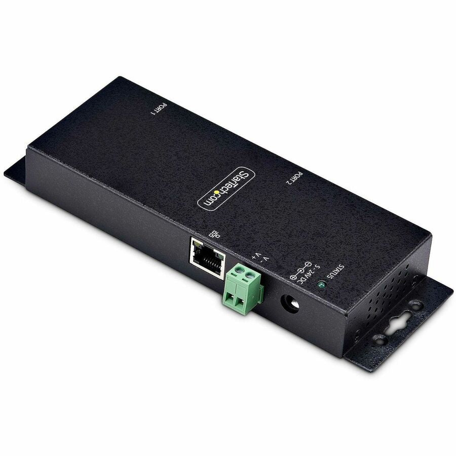 Adaptateur série vers Ethernet à 2 ports StarTech.com, serveur de périphériques série IP pour périphériques RS232 distants, montage mural/rail DIN, convertisseur LAN vers DB9 I23-SERIAL-ETHERNET