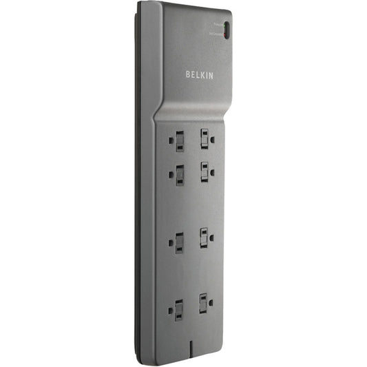 Belkin 8-Outlet Surge Protector - 8ft Cord - Right Angle Plug - 2500 Joules - Black BE10800008-CM