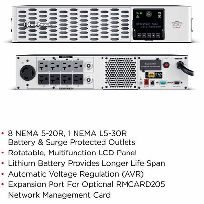 CyberPower Smart App Sinewave PRL3000RT2UC 3000VA Tower/rack convertible UPS PRL3000RT2UC