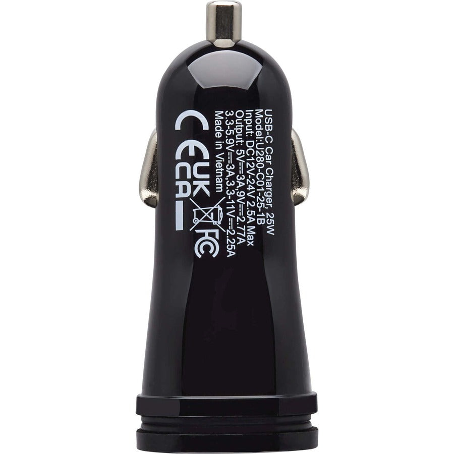 Chargeur de voiture USB Tripp Lite par Eaton - Charge PD 25 W, USB-C, noir U280-C01-25-1B