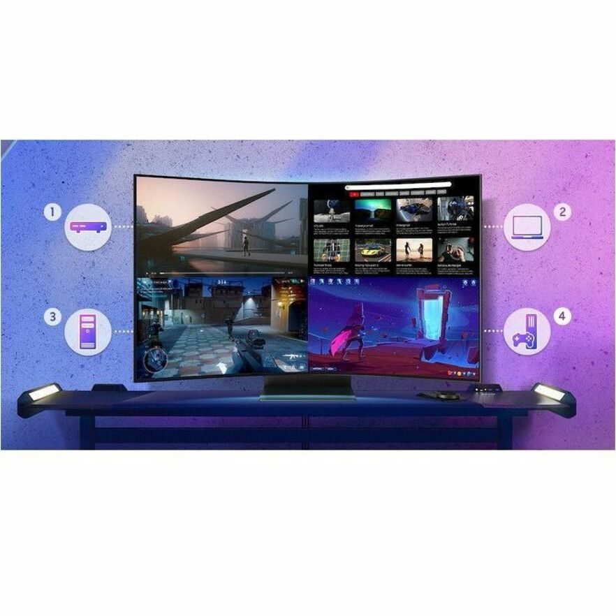 Samsung Odyssey Ark S55CG970NN 55" Class 4K UHD Curved Screen Gaming LED Monitor - 16:9 - Titan Black LS55CG970NNXGO