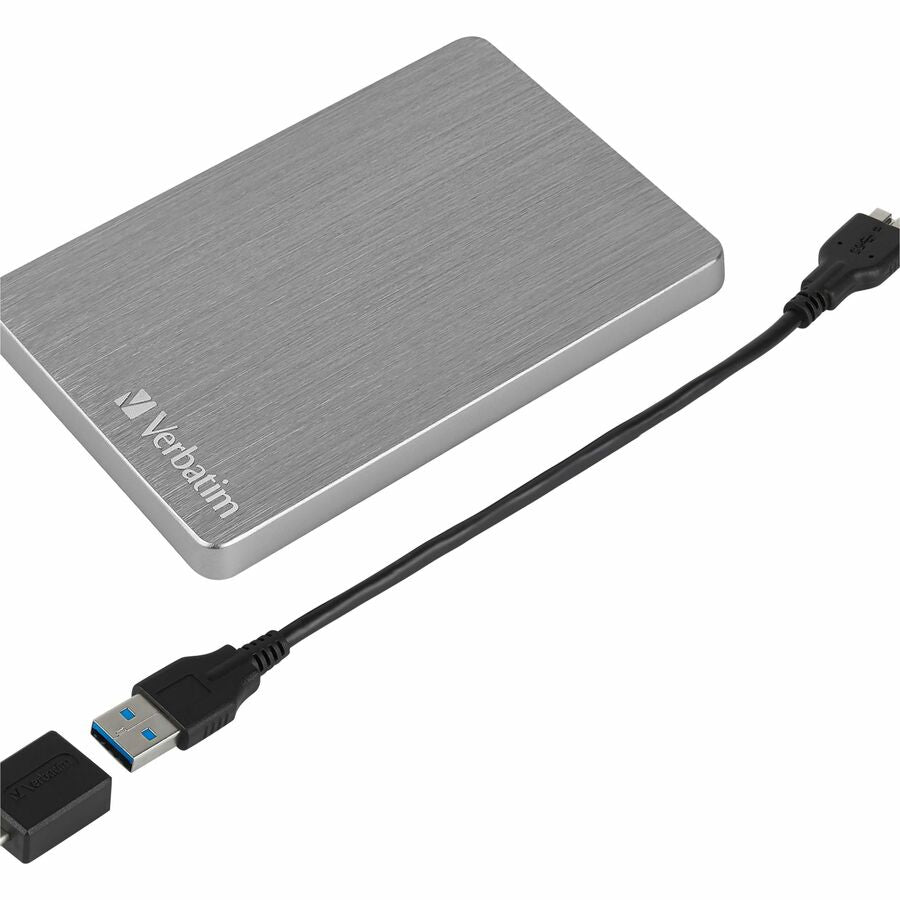 Disque dur externe portable Verbatim Store 'n' Go ALU Slim 1 To - 2,5" - Argent 53663