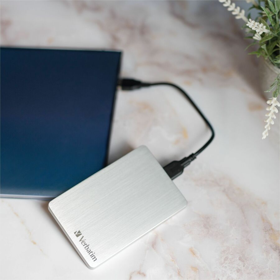 Disque dur externe portable Verbatim Store 'n' Go ALU Slim 1 To - 2,5" - Argent 53663