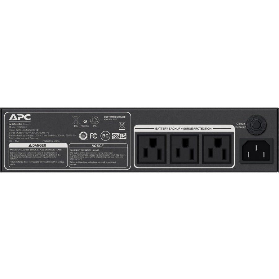 Onduleur Back-UPS 400 VA APC by Schneider Electric, montage flexible, profil bas, industriel BV400XU