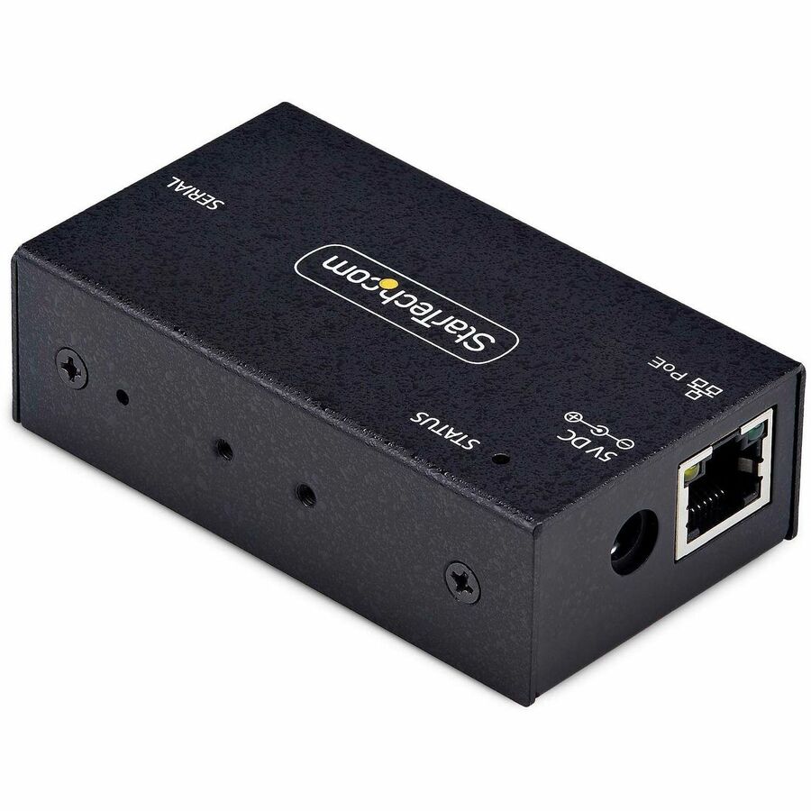 Adaptateur série vers Ethernet StarTech.com à 1 port, serveur de périphériques série alimenté par PoE 802.3af, montage mural/sur rail DIN, convertisseur LAN RJ45 vers DB9 I13P-SERIAL-ETHERNET