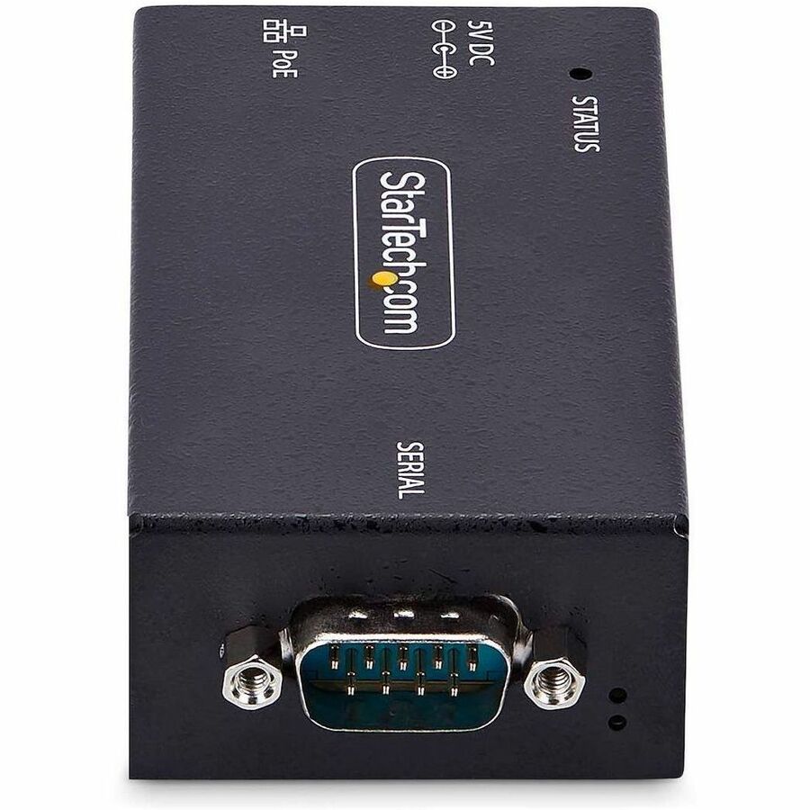 Adaptateur série vers Ethernet StarTech.com à 1 port, serveur de périphériques série alimenté par PoE 802.3af, montage mural/sur rail DIN, convertisseur LAN RJ45 vers DB9 I13P-SERIAL-ETHERNET